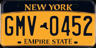 NY license plate GMV0452