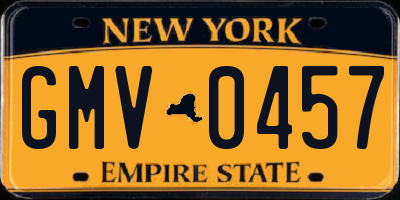 NY license plate GMV0457