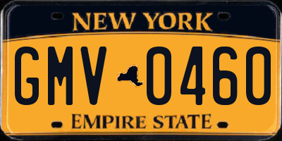 NY license plate GMV0460