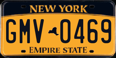 NY license plate GMV0469