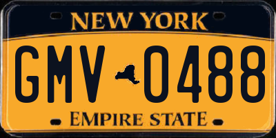 NY license plate GMV0488