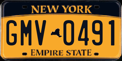 NY license plate GMV0491