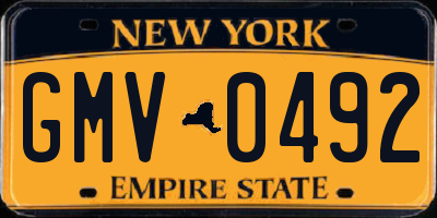 NY license plate GMV0492