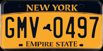 NY license plate GMV0497