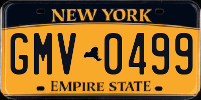 NY license plate GMV0499
