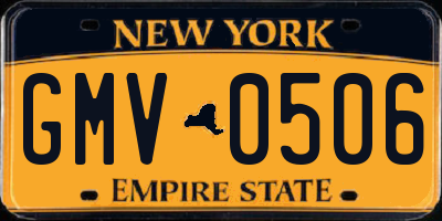 NY license plate GMV0506