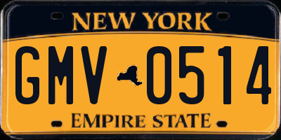 NY license plate GMV0514