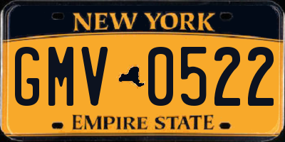 NY license plate GMV0522