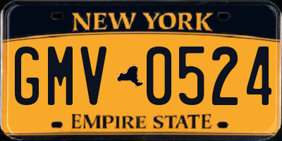 NY license plate GMV0524