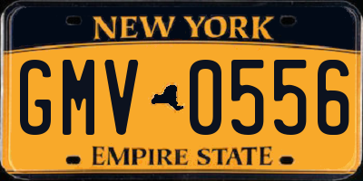 NY license plate GMV0556
