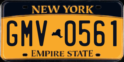 NY license plate GMV0561