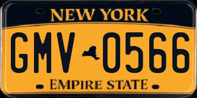 NY license plate GMV0566