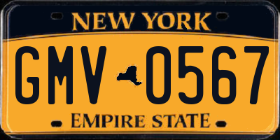 NY license plate GMV0567