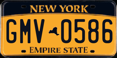 NY license plate GMV0586