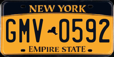 NY license plate GMV0592