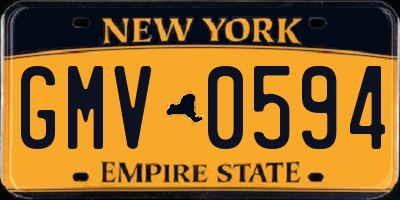 NY license plate GMV0594
