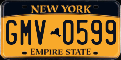 NY license plate GMV0599