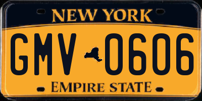 NY license plate GMV0606