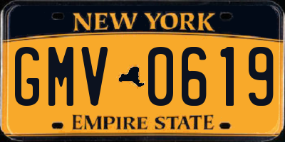 NY license plate GMV0619