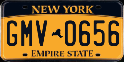 NY license plate GMV0656