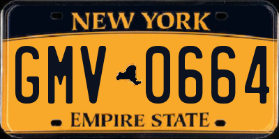 NY license plate GMV0664