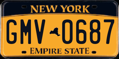 NY license plate GMV0687