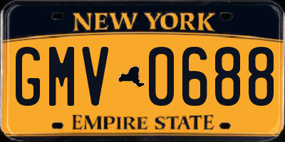 NY license plate GMV0688
