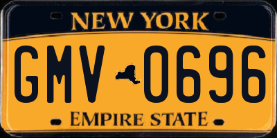 NY license plate GMV0696