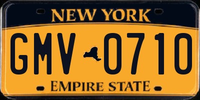 NY license plate GMV0710