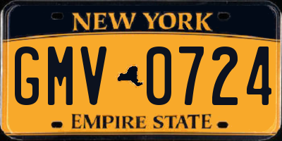 NY license plate GMV0724