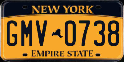 NY license plate GMV0738