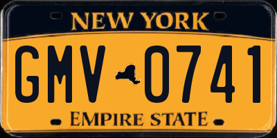 NY license plate GMV0741
