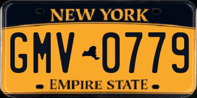 NY license plate GMV0779