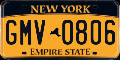 NY license plate GMV0806