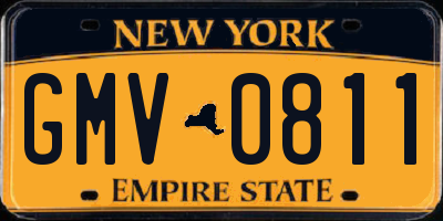 NY license plate GMV0811