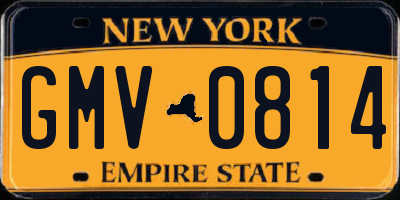 NY license plate GMV0814