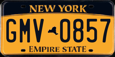 NY license plate GMV0857