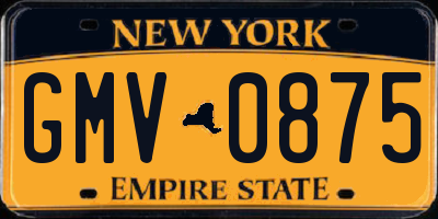 NY license plate GMV0875