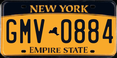 NY license plate GMV0884