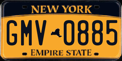 NY license plate GMV0885