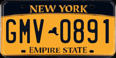 NY license plate GMV0891