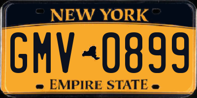 NY license plate GMV0899
