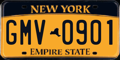 NY license plate GMV0901