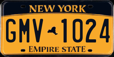 NY license plate GMV1024