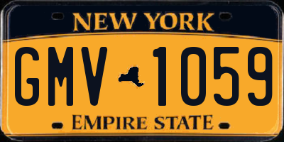 NY license plate GMV1059