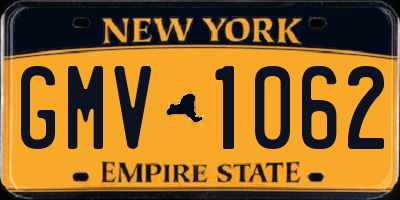 NY license plate GMV1062