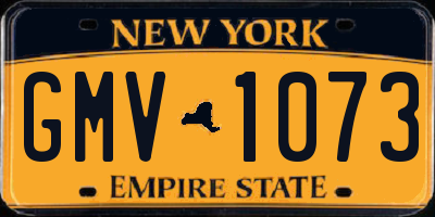 NY license plate GMV1073