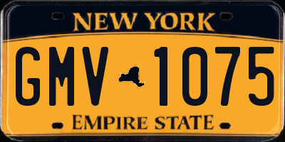 NY license plate GMV1075