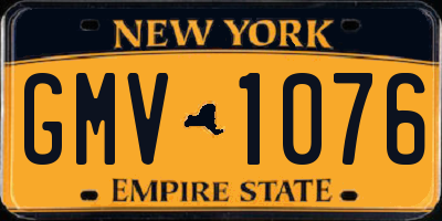 NY license plate GMV1076