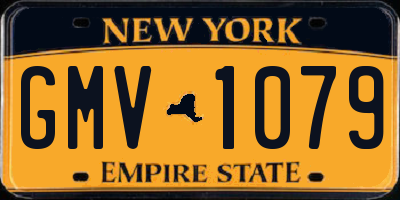 NY license plate GMV1079
